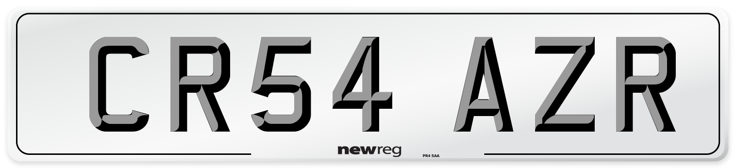 CR54 AZR Number Plate from New Reg